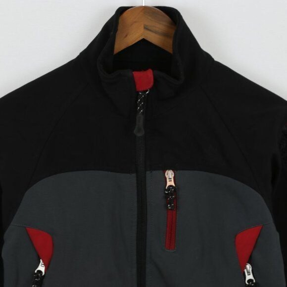 Snozu Boys Extra Small Black Gray Fleece Lined Soft Shell Full Zip Jacket - Picture 2 of 8